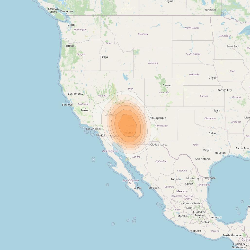 Directv 12 at 103° W downlink Ka-band A2BB (Phoenix) Spot beam coverage map