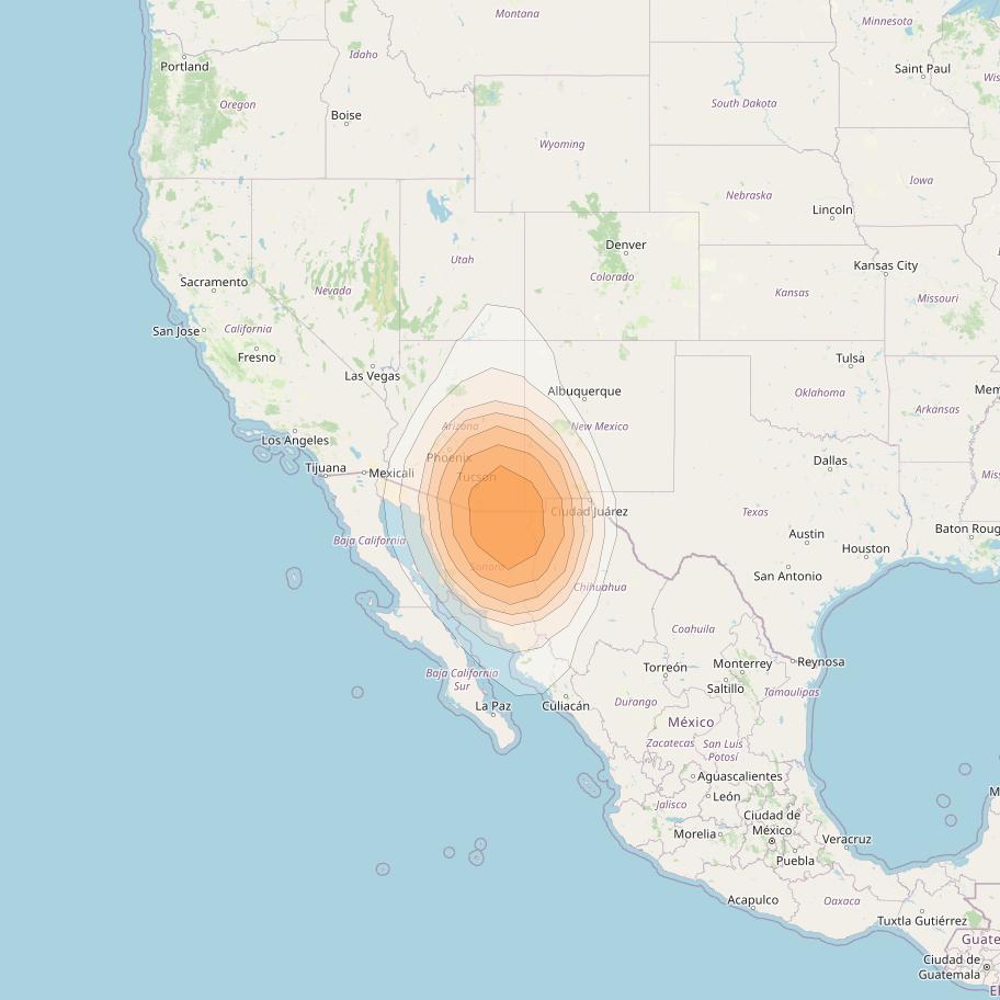 Directv 12 at 103° W downlink Ka-band A3B9 (Tuscon) Spot beam coverage map