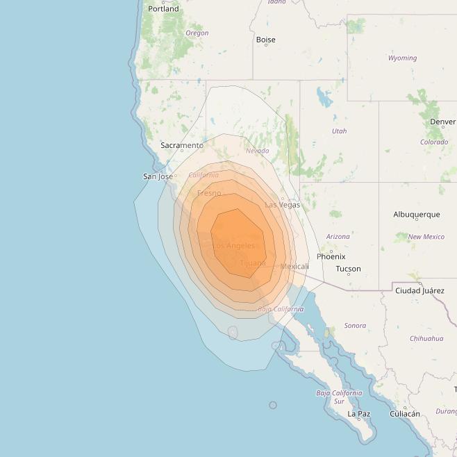 Directv 12 at 103° W downlink Ka-band A4BB (San Diego) Spot beam coverage map