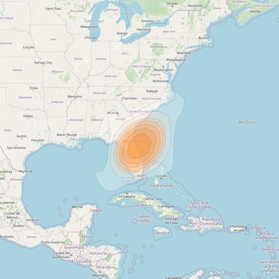 Directv 10 at 103° W downlink Ka-band A2B2 (Orlando) Spot beam coverage map