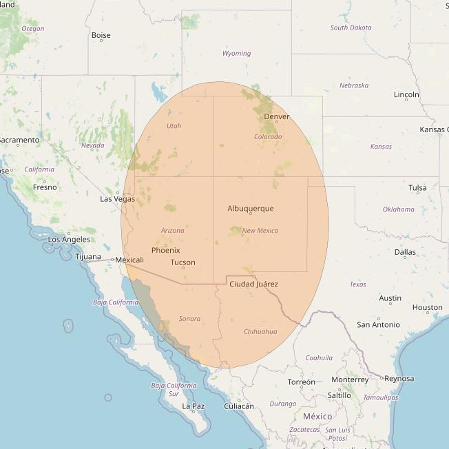 AMC 15 at 105° W downlink Ka-band Spot 9 beam coverage map