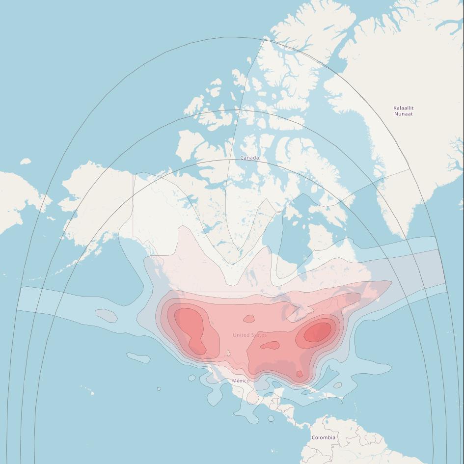 AMC 15 at 105° W downlink Ku-band KDL Beam coverage map