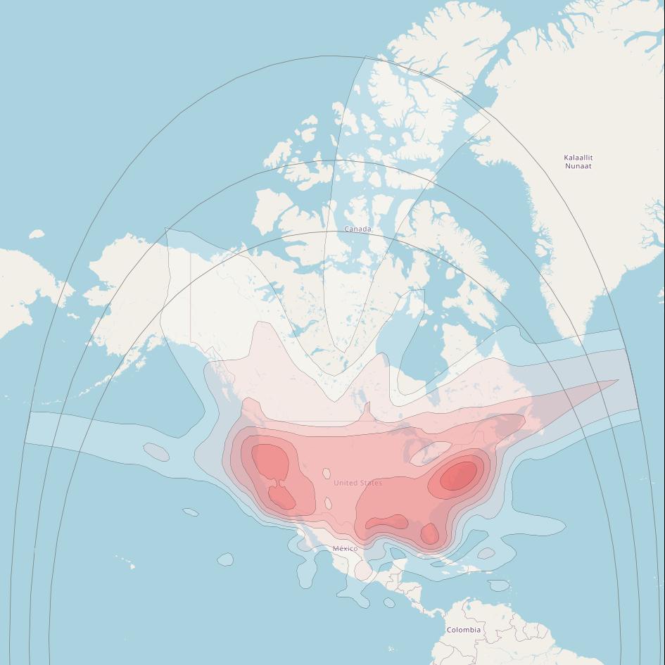 AMC 15 at 105° W downlink Ku-band KDR Beam coverage map