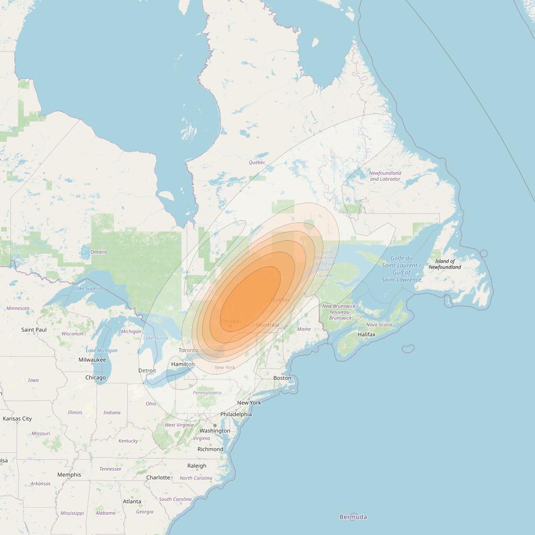 Echostar 17 at 107° W downlink Ka-band Spot U16DL beam coverage map