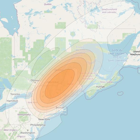 Echostar 17 at 107° W downlink Ka-band Spot U17DL beam coverage map