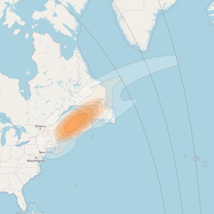 Echostar 17 at 107° W downlink Ka-band Spot U18DL beam coverage map