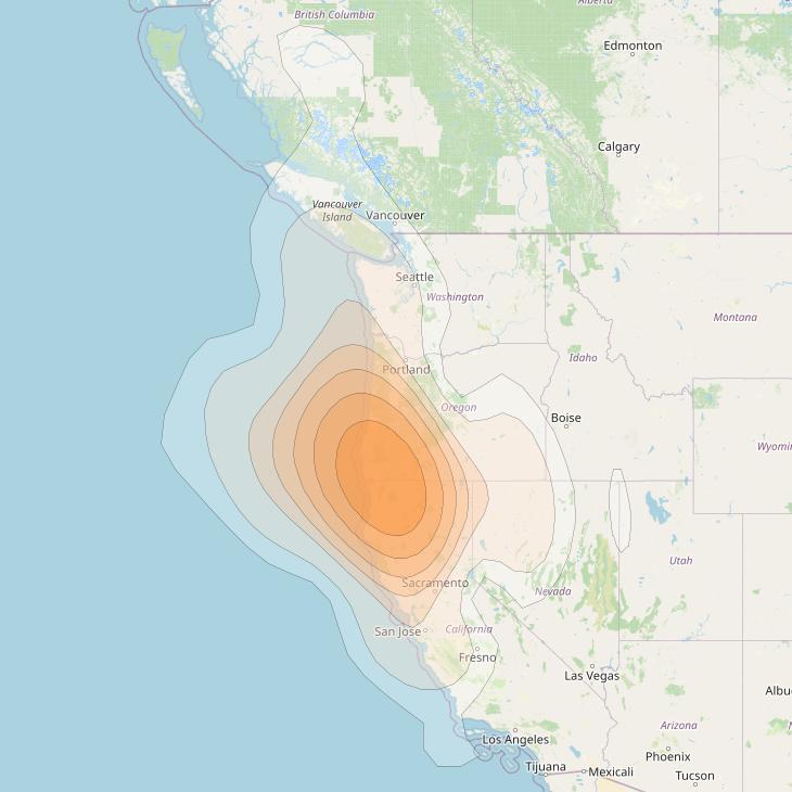 Echostar 17 at 107° W downlink Ka-band Spot U27DL beam coverage map