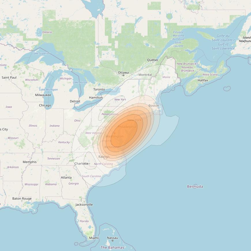 Echostar 17 at 107° W downlink Ka-band Spot U34DL beam coverage map