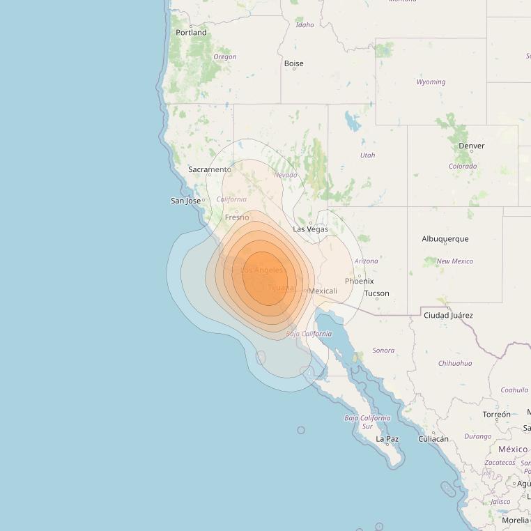 Echostar 17 at 107° W downlink Ka-band Spot U3DL beam coverage map