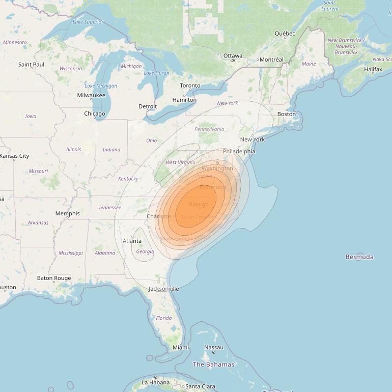 Echostar 17 at 107° W downlink Ka-band Spot U41DL beam coverage map