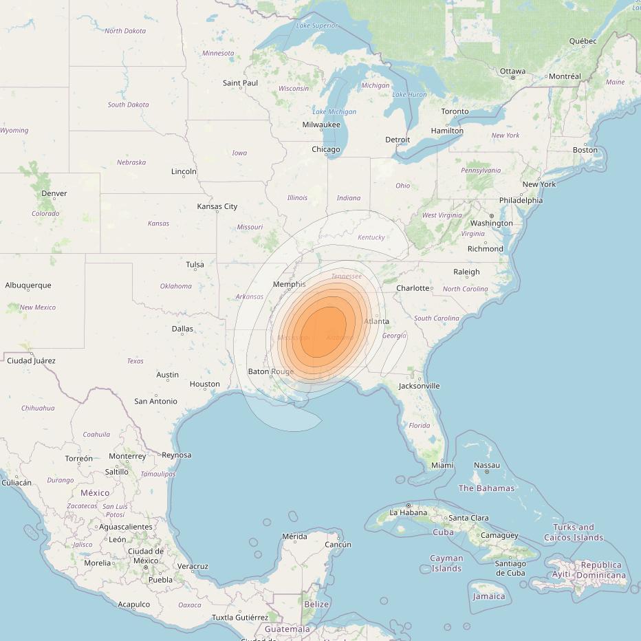 Echostar 17 at 107° W downlink Ka-band Spot U47DL beam coverage map