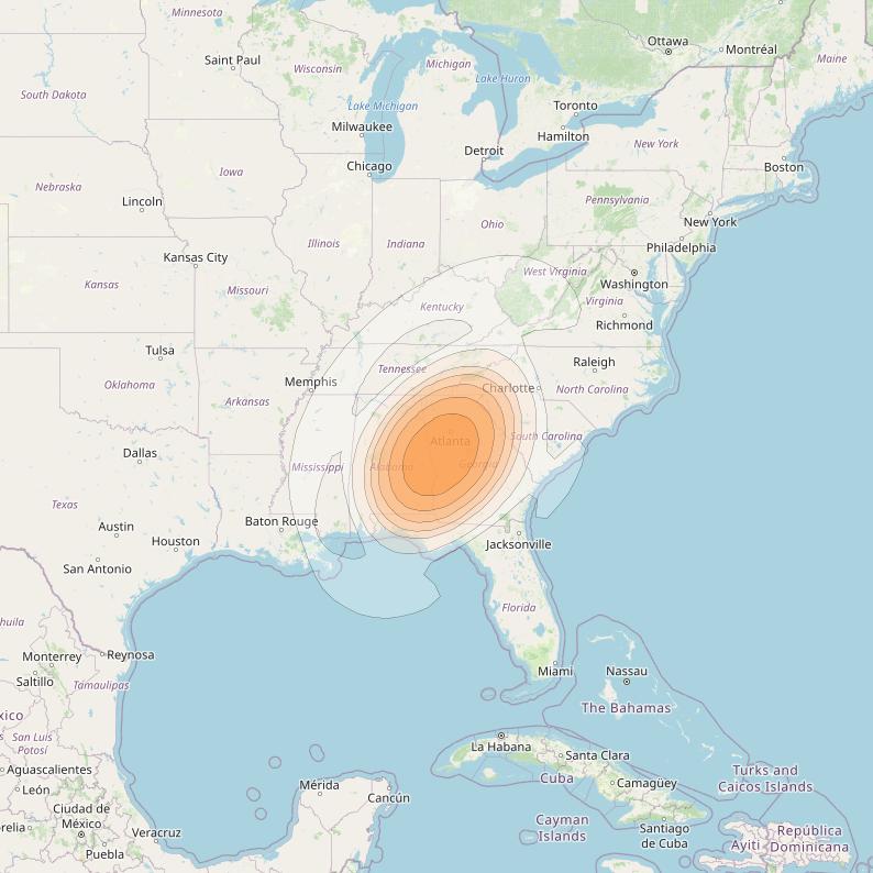 Echostar 17 at 107° W downlink Ka-band Spot U48DL beam coverage map