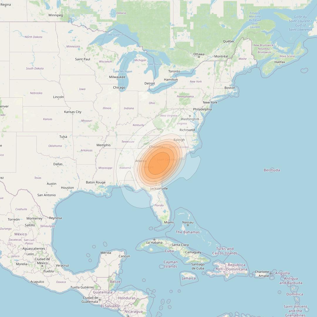 Echostar 17 at 107° W downlink Ka-band Spot U49DL beam coverage map