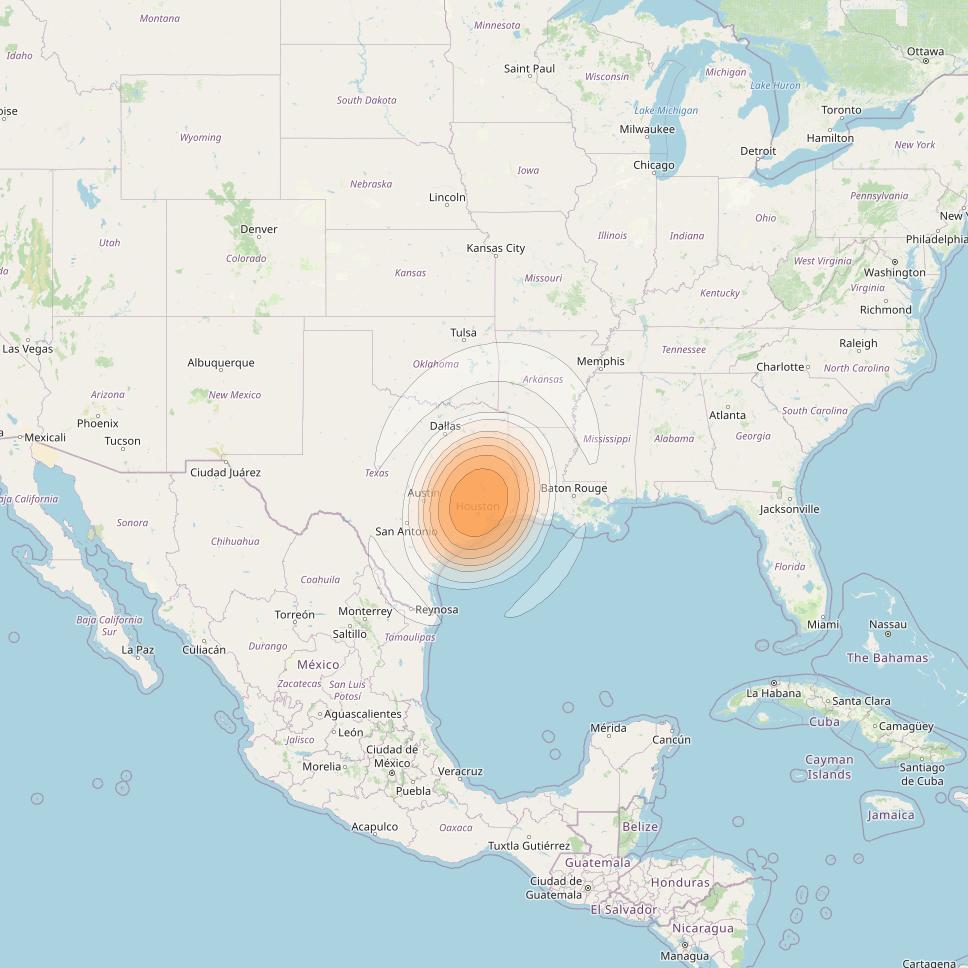 Echostar 17 at 107° W downlink Ka-band Spot U52DL beam coverage map