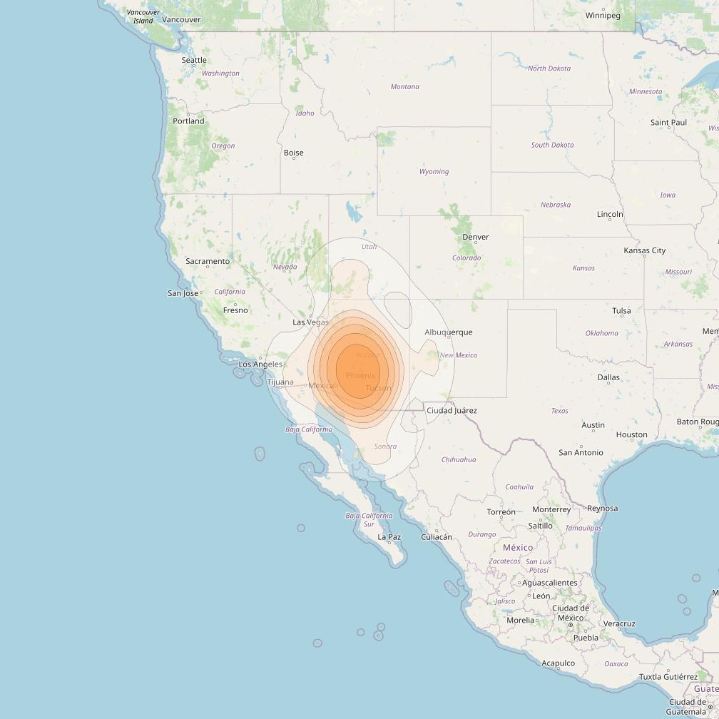 Echostar 17 at 107° W downlink Ka-band Spot U58DL beam coverage map