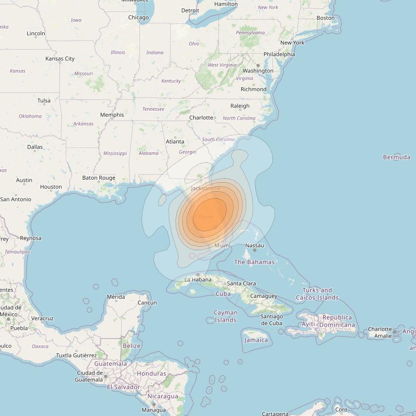 Echostar 17 at 107° W downlink Ka-band Spot U59DL beam coverage map