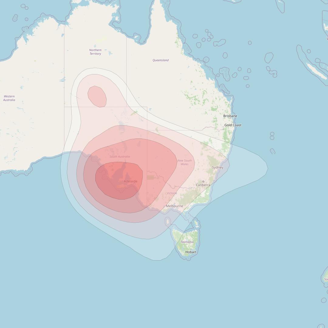 SES 9 at 108° E downlink Ku-band Australia beam coverage map