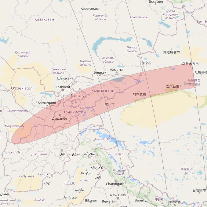 Eutelsat 10B at 10&deg; E downlink Ku-band S006 User Spot beam coverage map