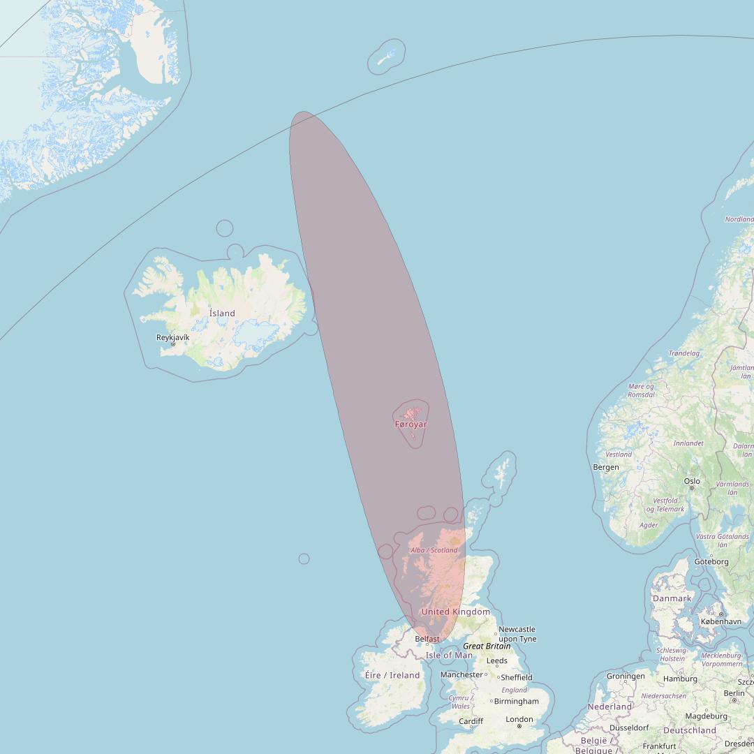 Eutelsat 10B at 10&deg; E downlink Ku-band S007 User Spot beam coverage map