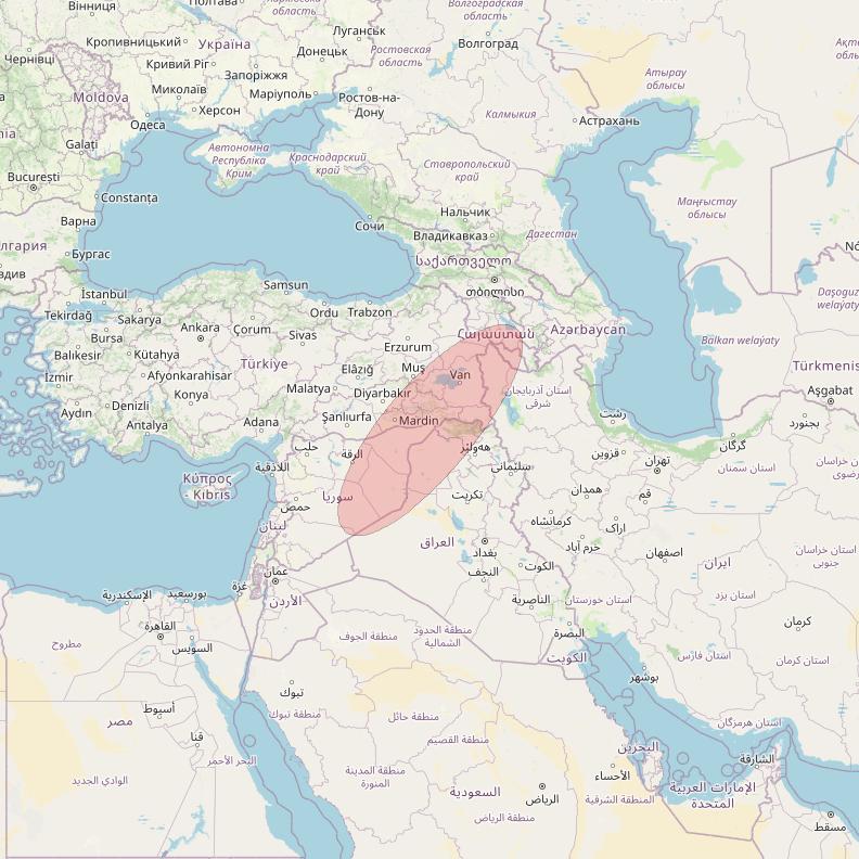 Eutelsat 10B at 10&deg; E downlink Ku-band S019 User Spot beam coverage map