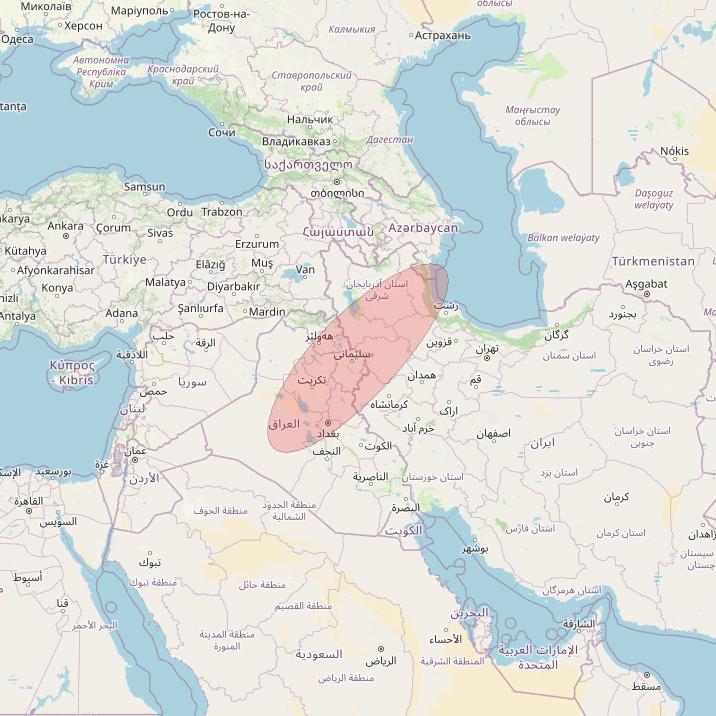 Eutelsat 10B at 10&deg; E downlink Ku-band S020 User Spot beam coverage map