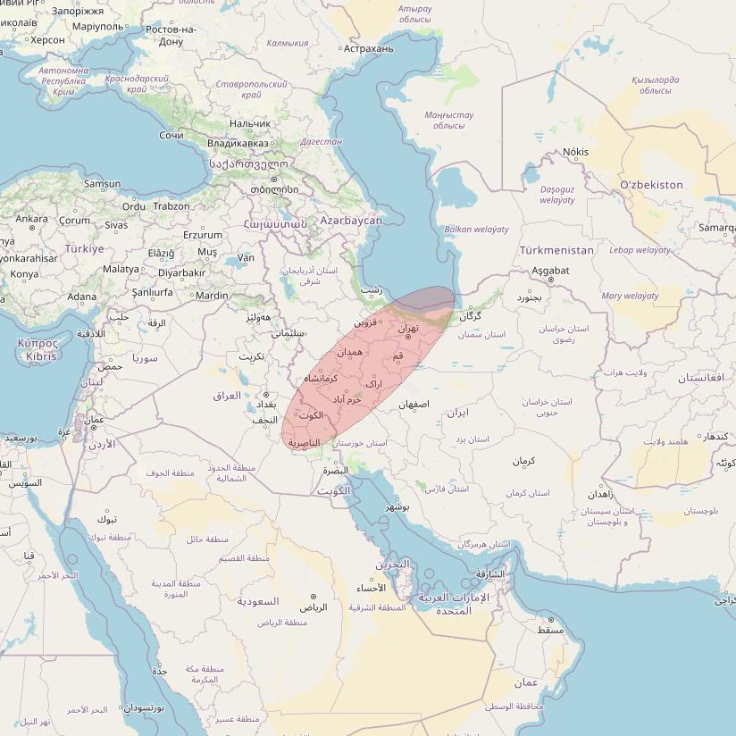 Eutelsat 10B at 10&deg; E downlink Ku-band S021 User Spot beam coverage map