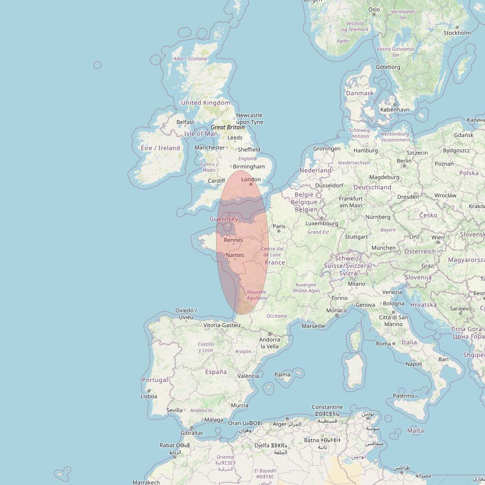 Eutelsat 10B at 10&deg; E downlink Ku-band S030 User Spot beam coverage map
