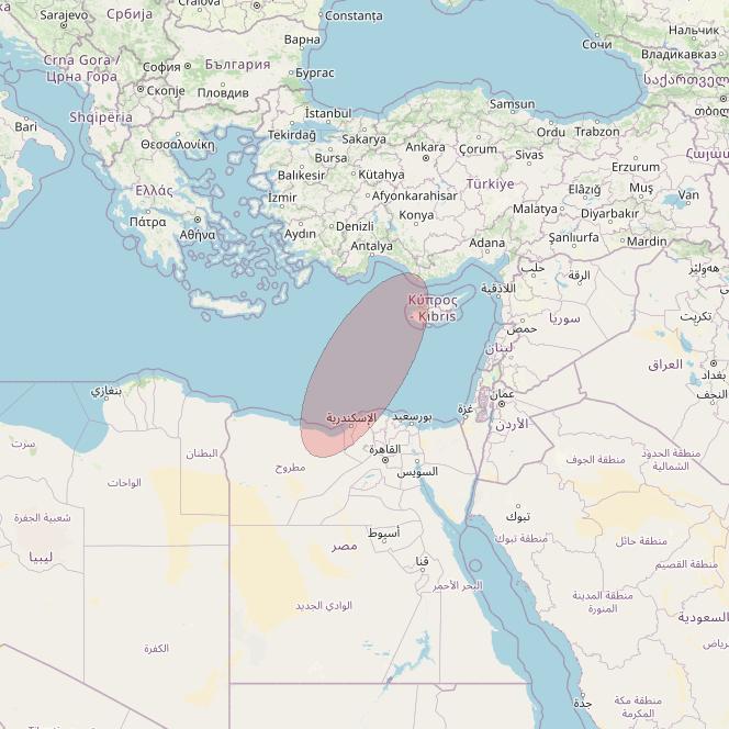 Eutelsat 10B at 10&deg; E downlink Ku-band S039 User Spot beam coverage map