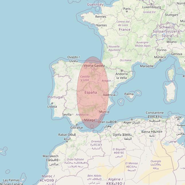 Eutelsat 10B at 10&deg; E downlink Ku-band S066 User Spot beam coverage map