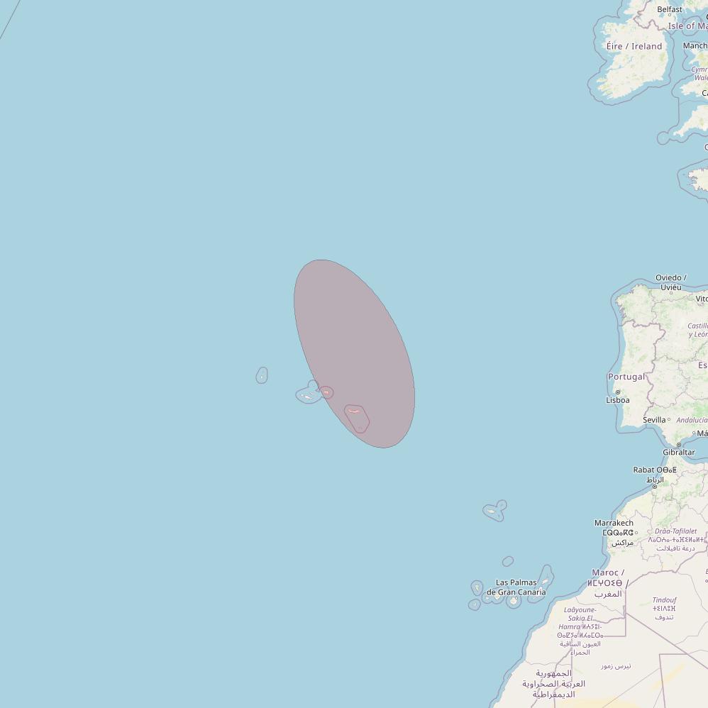 Eutelsat 10B at 10&deg; E downlink Ku-band S070 User Spot beam coverage map