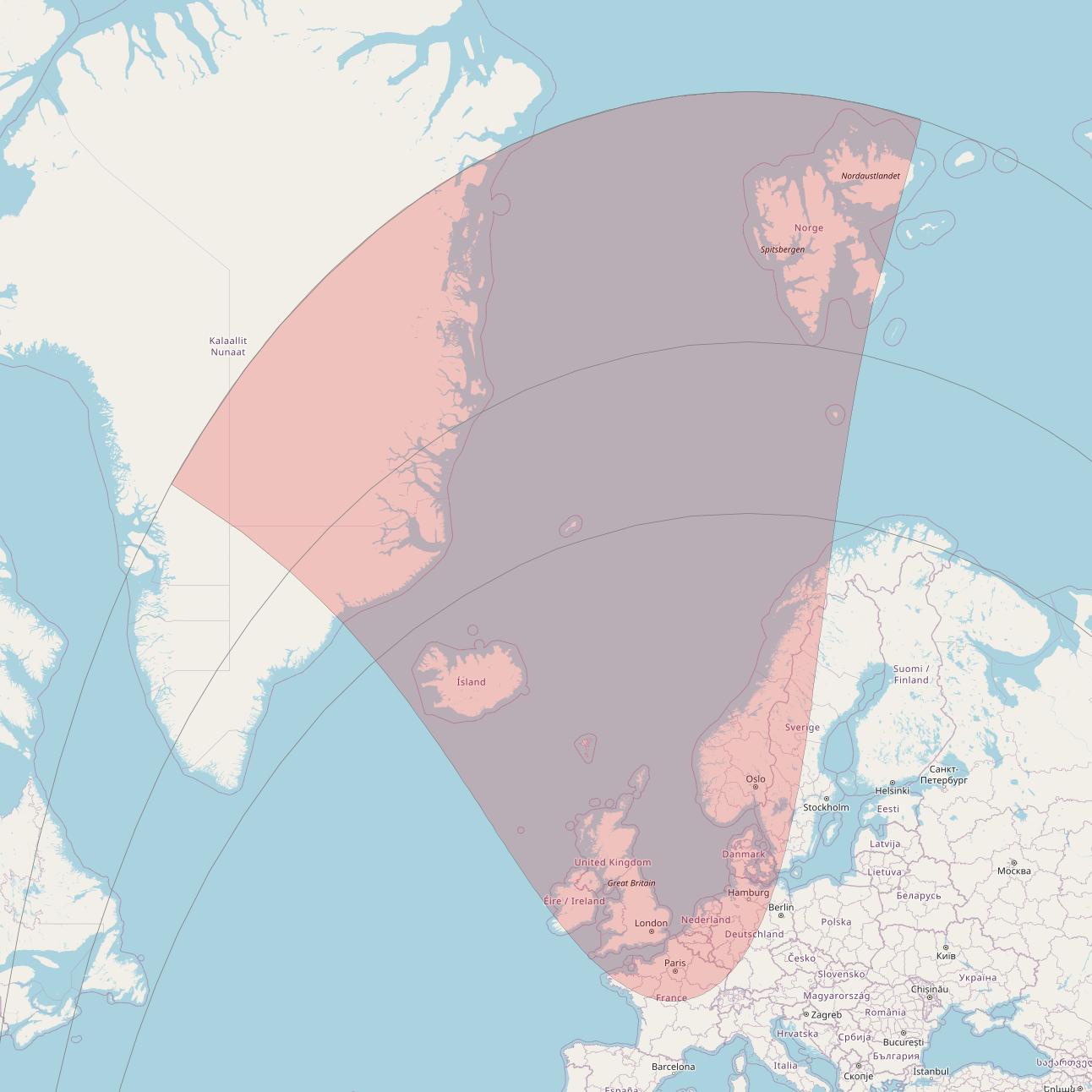 Eutelsat 10B at 10&deg; E downlink Ku-band S101 User Spot beam coverage map