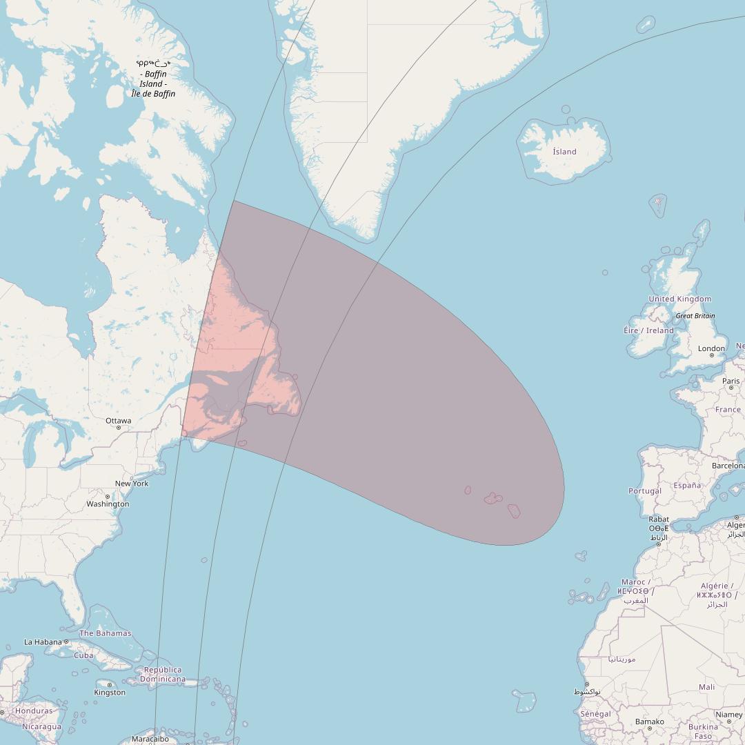 Eutelsat 10B at 10&deg; E downlink Ku-band S103 User Spot beam coverage map