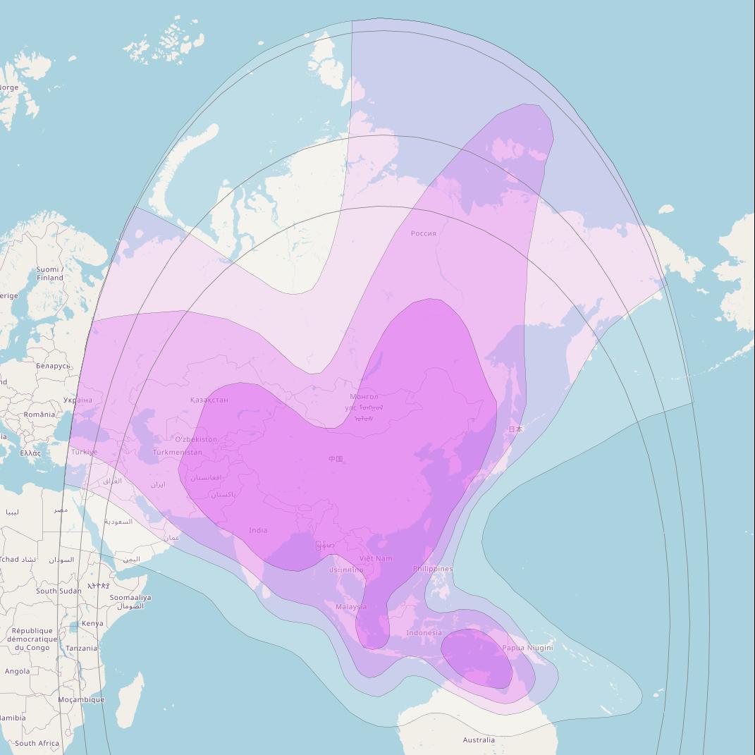 ChinaSat 10 at 110° E downlink C-band Wide beam coverage map