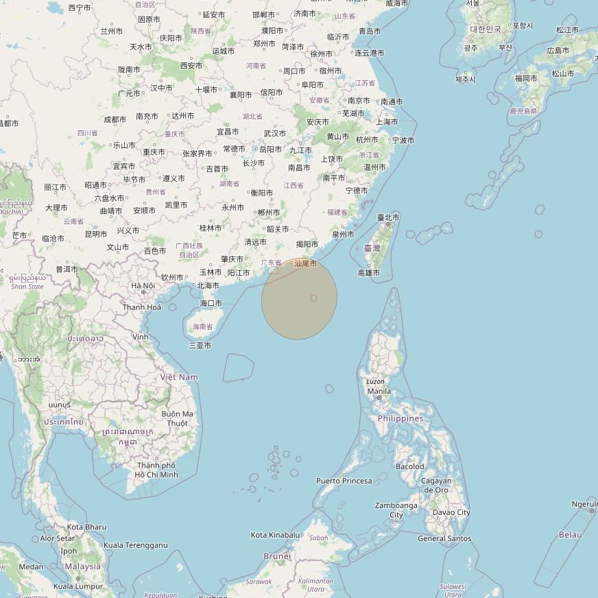 Chinasat 16 at 110° E downlink Ka-band S02 User Spot beam coverage map