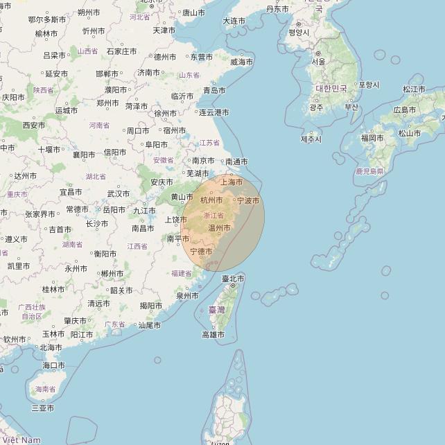 Chinasat 16 at 110° E downlink Ka-band S08 User Spot beam coverage map