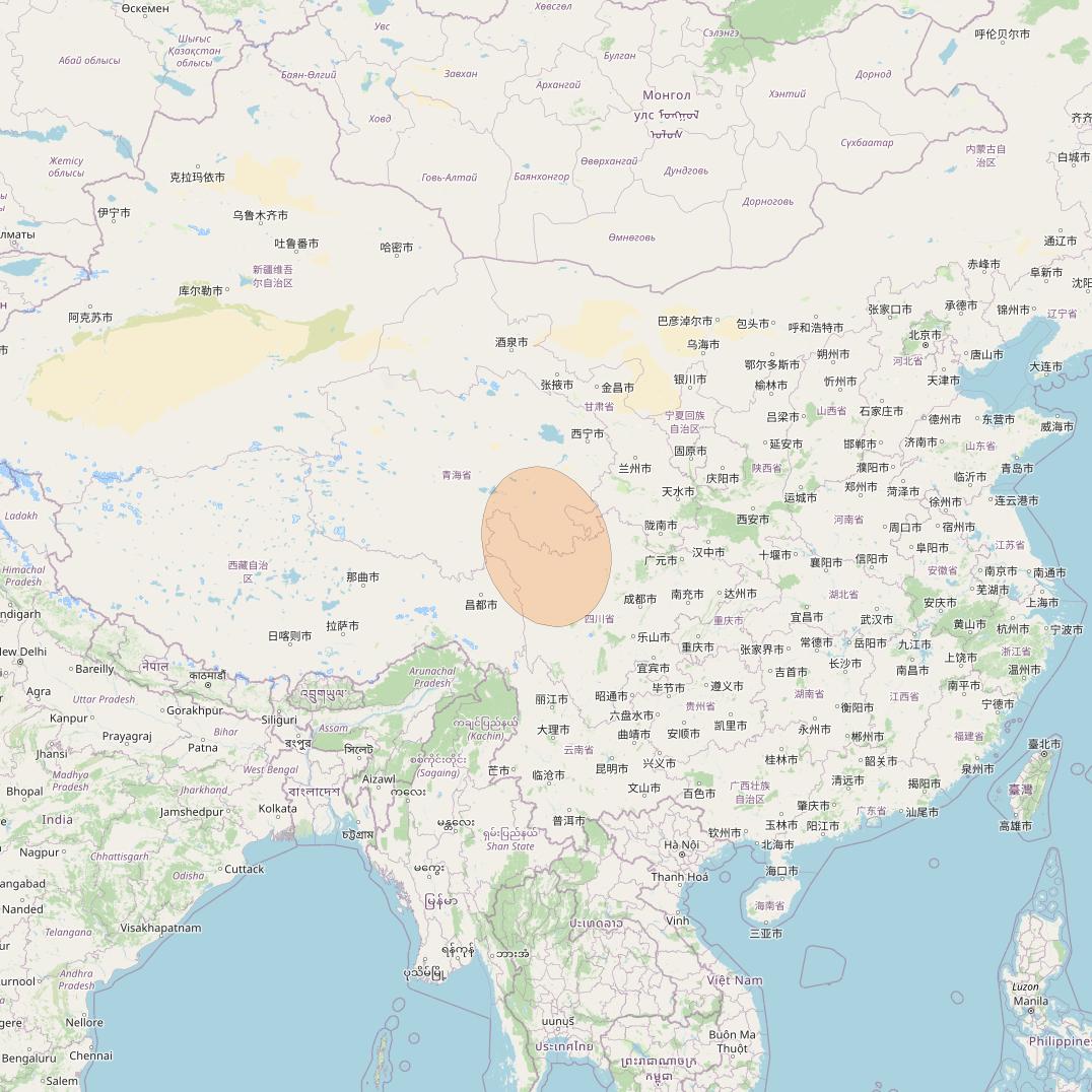 Chinasat 16 at 110° E downlink Ka-band S20 User Spot beam coverage map