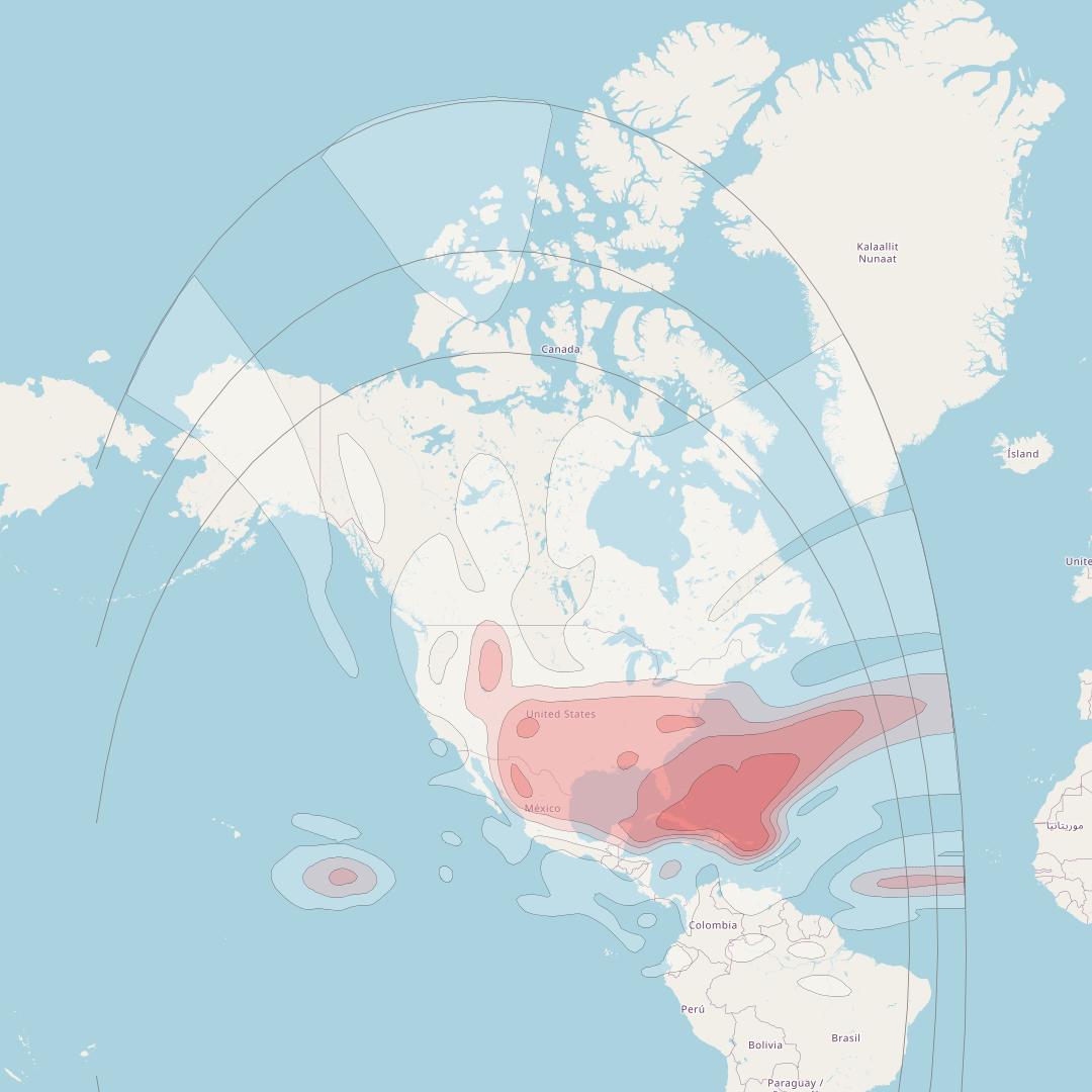 Directv 5 at 110° W downlink Ku-band NA-Puerto-Rico Beam coverage map