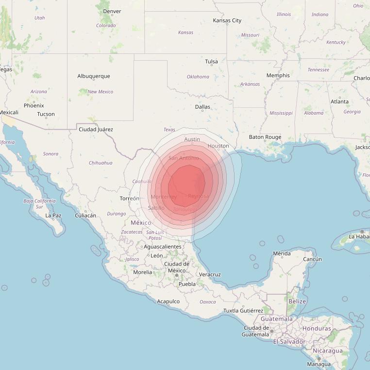 Echostar 10 at 110° W downlink Ku-band Spot SouthTexasT17 Beam coverage map