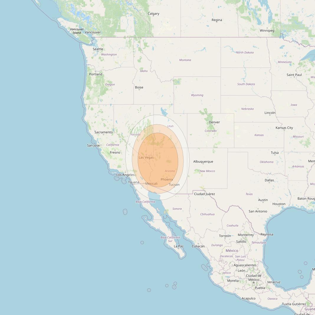 Anik F2 at 111° W downlink Ka-band Spot 31 beam coverage map