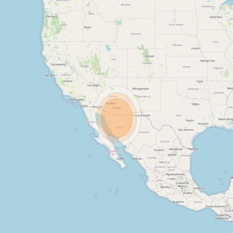 Anik F2 at 111° W downlink Ka-band Spot 38 beam coverage map