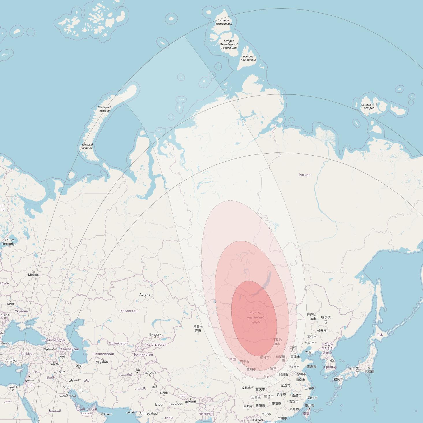 Koreasat 5A at 113° E downlink Ku-band Mongolia (Steerable) beam coverage map