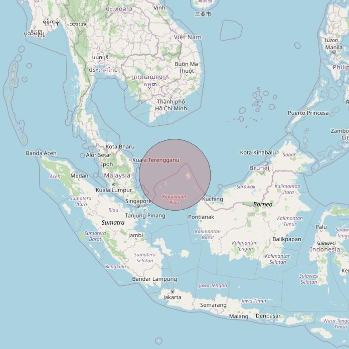 Telkomsat 113BT at 113&deg; E downlink Ku-band S09 User Spot beam coverage map