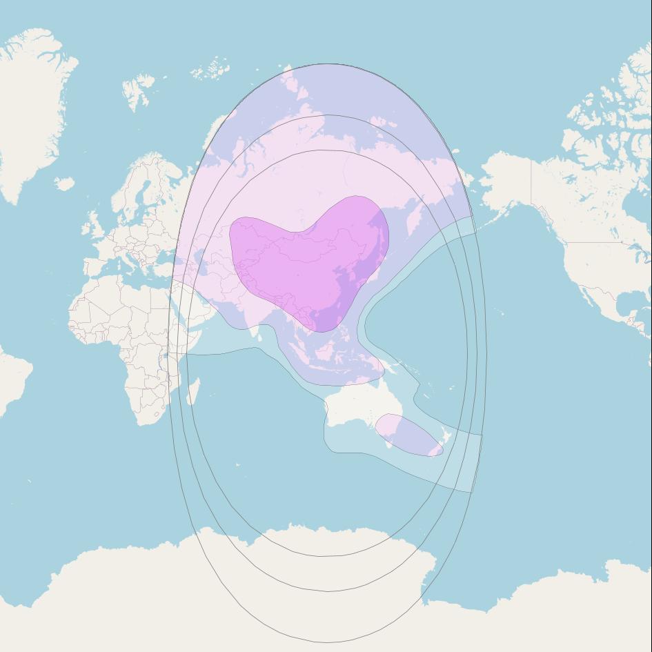 Chinasat 6E at 116&deg; E downlink C-band Wide beam coverage map