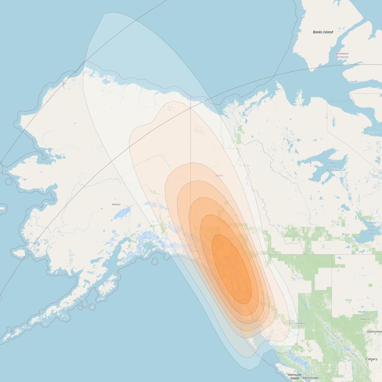 ViaSat 1 at 115° W downlink Ka-band Gateway G17DL beam coverage map
