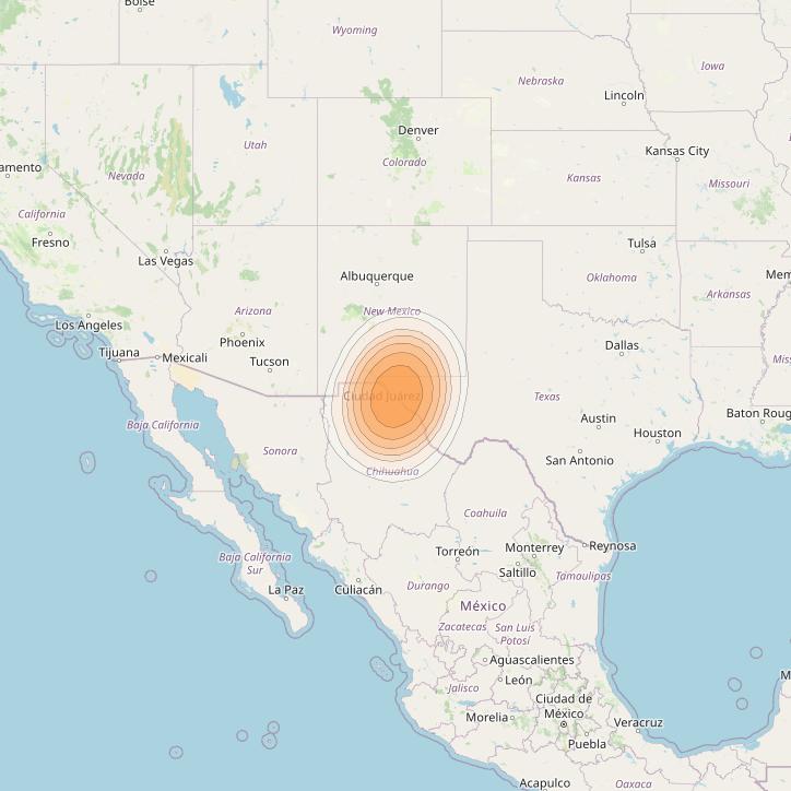 ViaSat 1 at 115° W downlink Ka-band Gateway G3DL beam coverage map