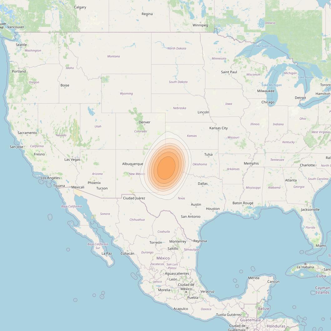 ViaSat 1 at 115° W downlink Ka-band Gateway G6DR beam coverage map