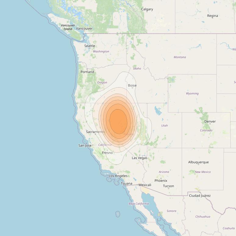 ViaSat 1 at 115° W downlink Ka-band Gateway G9DR beam coverage map