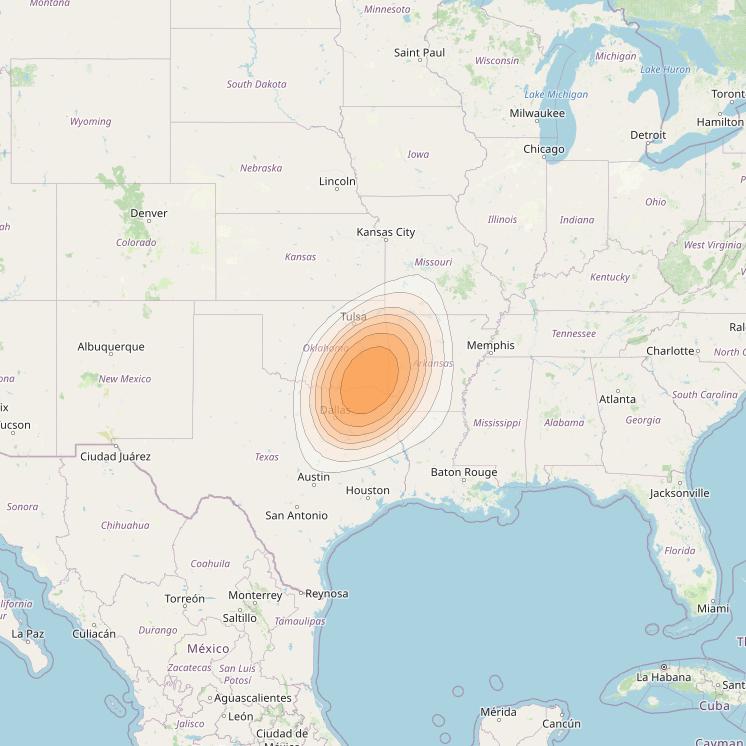 ViaSat 1 at 115° W downlink Ka-band Spot U31DR beam coverage map