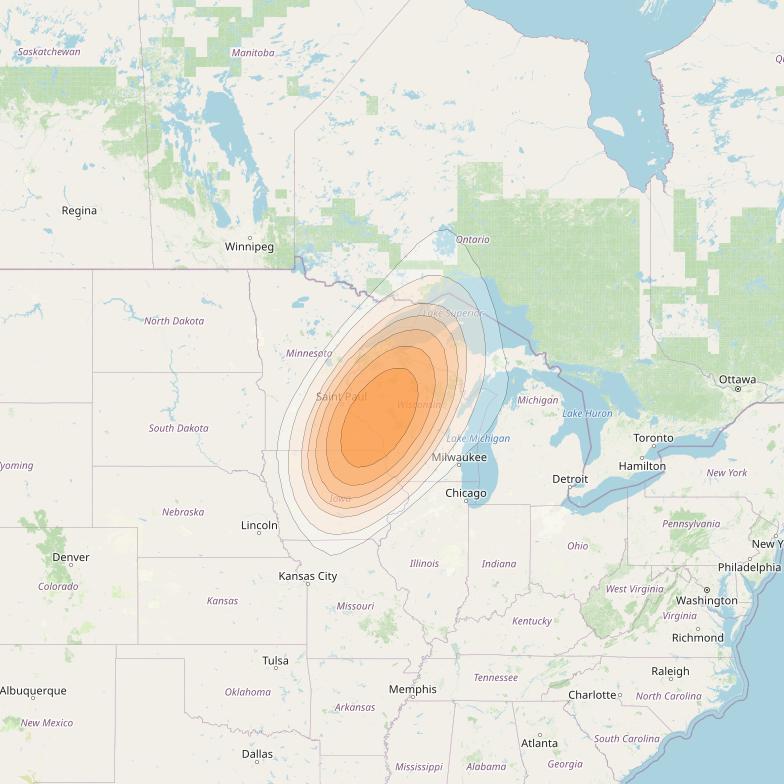 ViaSat 1 at 115° W downlink Ka-band Spot U3DR beam coverage map