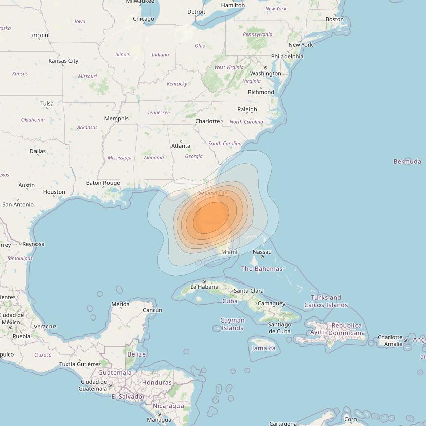 ViaSat 1 at 115° W downlink Ka-band Spot U59DL beam coverage map